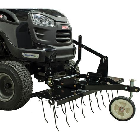 Tow Behind <strong>Dethatcher</strong> with 20 Steel Spring Tines Outdoor Lawn Sweeper Garden Grass Tractor Rake for Lawn Care. . Front mount dethatcher for snapper